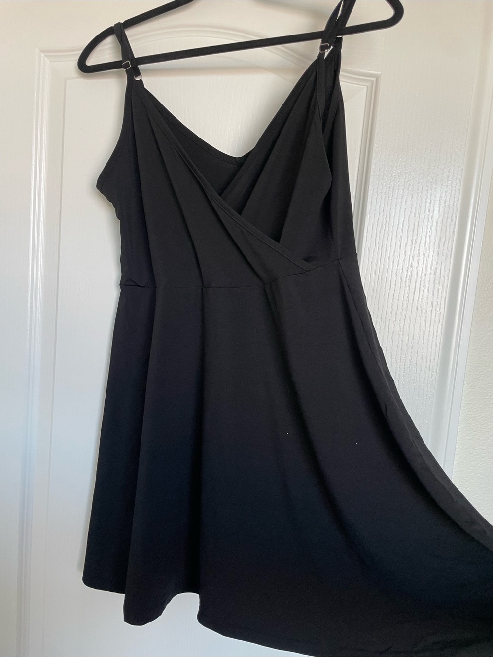 Women's Black V-Neck Slip Dress